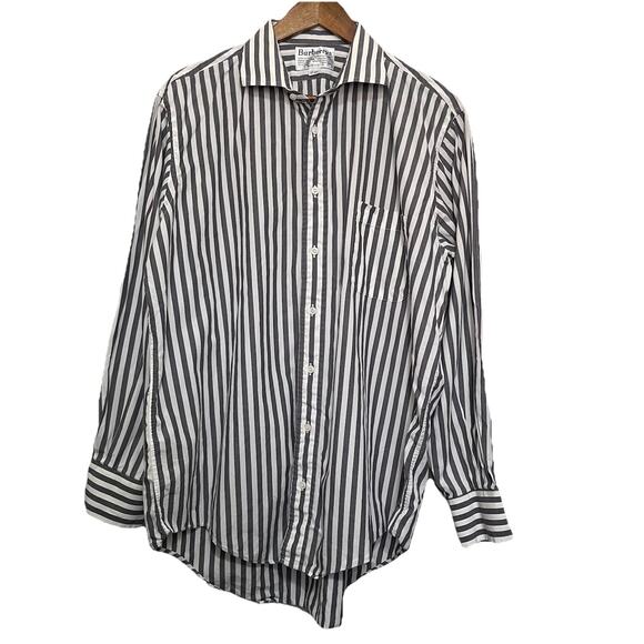 Vintage Burberrys Button Up Shirt Size 17-35 Made In USA Classic Preppy - Picture 1 of 6